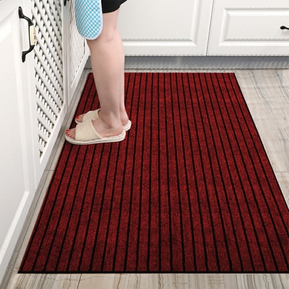 Hmgxay Carpet, Striped Rug, Soft Floor Mat, Cozy Living Room Carpet, Comfortable Bedroom Rug(16"x24",Wine)