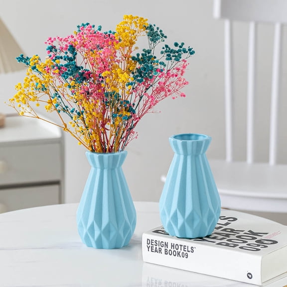 Hmgxay Ceramic Vase, Elegant Decorative Ceramic Container for Living Room, Stylish Hydroponic Display Vase, Sophisticated Floral Arrangement Holder(Sky Blue)