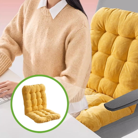 Hmgxay Chenilles Solid Color Seat Cushion, 16"x32" Soft Simple Chair Pad with Elastic, Kitchen Restaurant Backrest Cushion(Yellow)