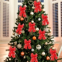 Hmgxay Christmas Decorative Bow, Festive Bow for Holiday Ambiance, Christmas Gift Bow for Seasonal Decor, Decorative Ribbon Bow for Home and Gifts(Red)