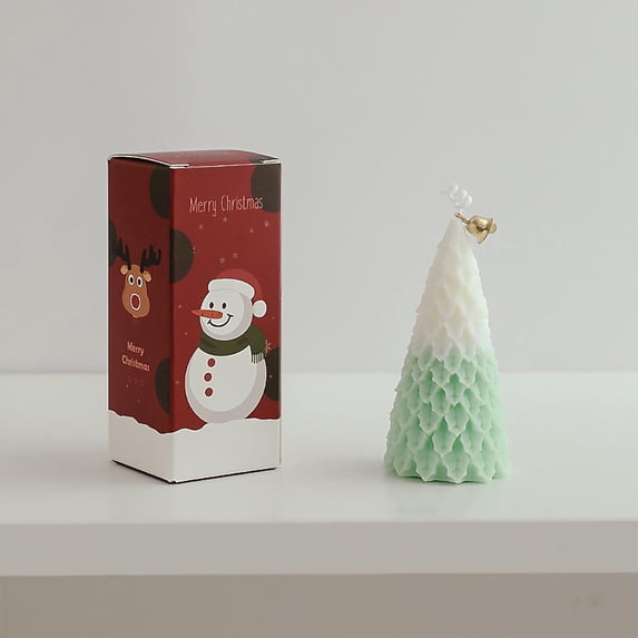 Hmgxay Christmas Tree Candle, Handcrafted Aromatic Candle for Holiday Decor, Festive Scented Candle for Christmas Celebrations, Decorative Winter Candle Gift Set(Mint Green)