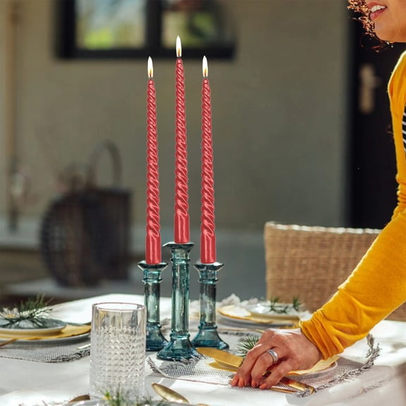 Hmgxay Colorful Birthday Candles, Decorative Wax Candles for Celebrations, Long Tapered Candles for Weddings, Stylish Multi-Color Candle Set for Festive Occasions(Red)