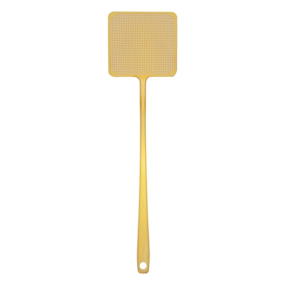 Hmgxay Colorful Fly Swatter, Handy Insect Zapper with Extended Handle, Durable Summer Fly Killer, Lightweight Plastic Fly Dispenser(Gold)