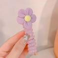 thumbnail image 1 of Hmgxay Colorful Telephone Wire Hair Bands, Kid-Friendly Elastic Hair Ties, Stretchable Phone Cord Hair Accessories, Cute Patterned Girls' Hair Bands(Purple), 1 of 6