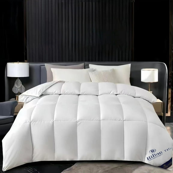 Hmgxay Down Comforter, Plush Goose Feather Duvet for Winter Warmth, Cozy and Lightweight Down Quilt, Soft Twill Weave Bedding for All Seasons(78.7x59 Inches)
