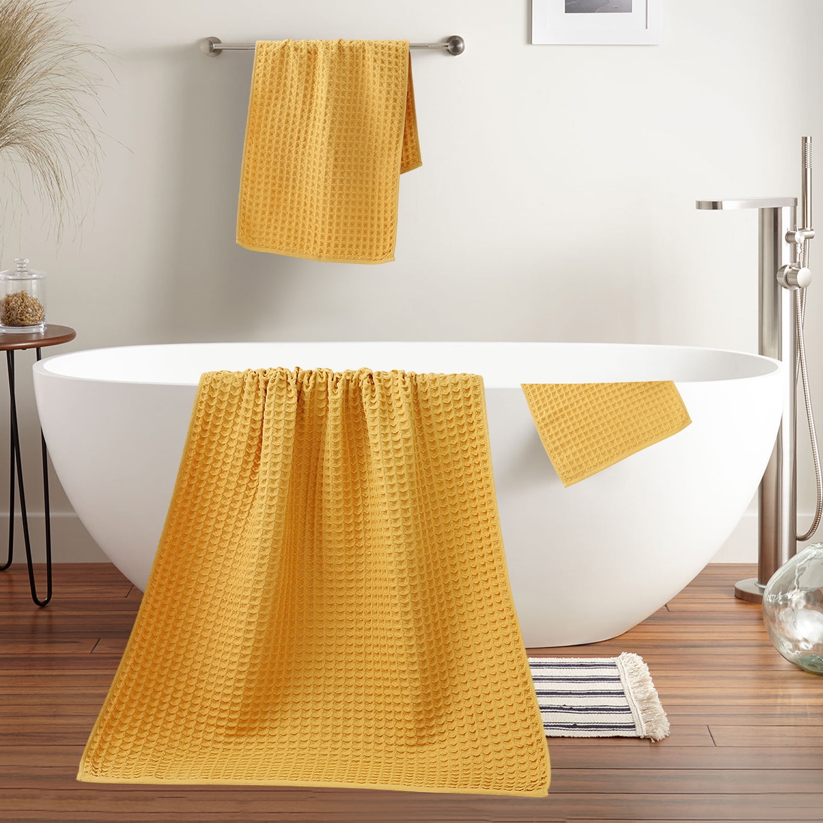 Hmgxay Cotton Waffles Set, Skin Friendly Gift, Towel, Bath Towel ...