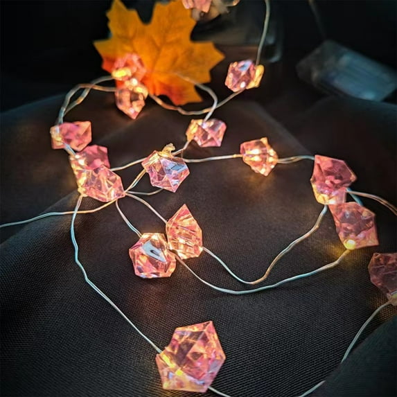 Hmgxay Decorative Fairy Lights, Irregular Crystal Stone String Lights with Natural Fluorite, LED String Lights for Indoor and Outdoor Wedding Decoration