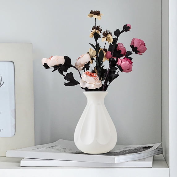 Hmgxay Decorative Vase, Elegant Floral Container, Stylish Flower Holder, Chic Bloom Display(White)
