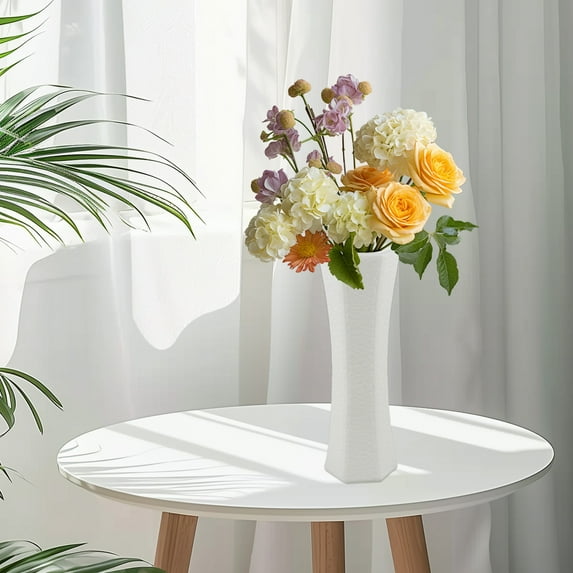 Hmgxay Decorative Vase, Elegant Flower Holder, Stylish Floral Display, Versatile Home Accent(White)