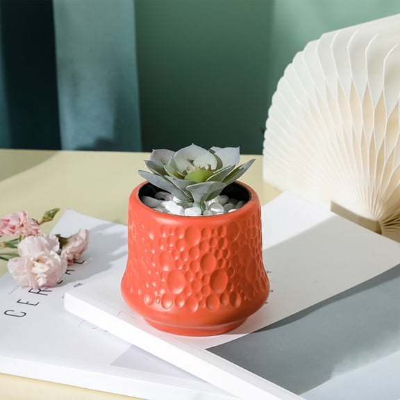 Hmgxay Decorative Vase, Flower Display Holder, Plastic Floral Arrangement Container, Home Decor Flower Pot(Orange)
