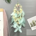 thumbnail image 1 of Hmgxay Dream Catcher, Traditional Dreamcatcher Wall Hanging for Positive Energy, Handcrafted Dream Catcher with Colorful Feathers and Beads(Green), 1 of 6