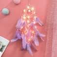 thumbnail image 1 of Hmgxay Dream Catcher, Traditional Dreamcatcher Wall Hanging for Positive Energy, Handcrafted Dream Catcher with Colorful Feathers and Beads(Purple), 1 of 6
