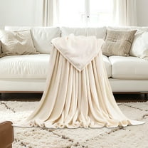 Hmgxay Fleece Blanket Washed Throw Blankets for Couch & Bed, Luxury Plush Cozy Fuzzy Blanket, Super Soft Warm Lightweight Throw Blanket for Travel Camping(27x19 Inches,Beige)
