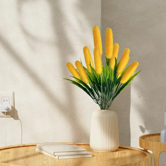 Hmgxay Flocking Dogwood Decoration, Artificial Dogwood Floral Arrangement, Simulation Dogwood Plant Display, Faux Dogwood Flocking for Home and Garden Decor(Yellow)