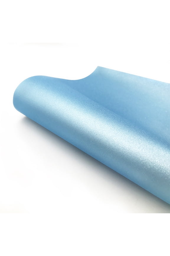 Glitter Self-Adhesive Vinyl, Holographic Heat Transfer Film for DIY Crafts, Decorative Iron-On Vinyl for T-Shirts and Home Decor(Light Blue)