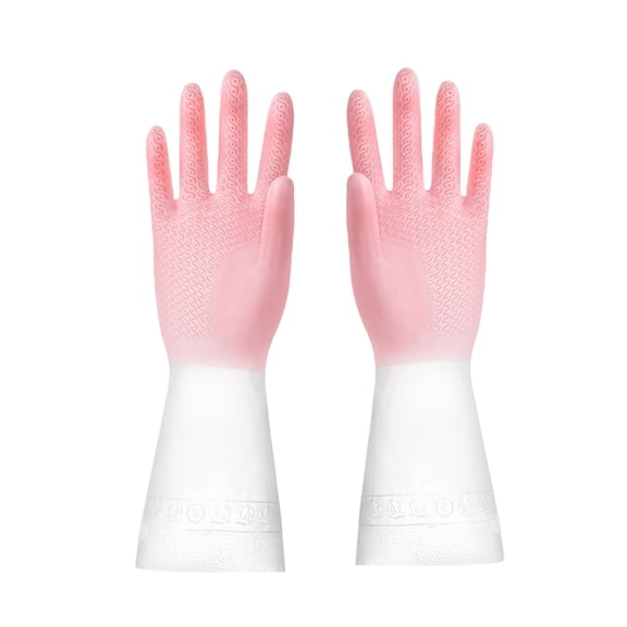 Hmgxay Gradient Dishwashing Gloves, Waterproof Kitchen Gloves with Assorted Colors, Easy-to-Clean Housework Gloves, Versatile Gardening Gloves for Household Use(Pink)