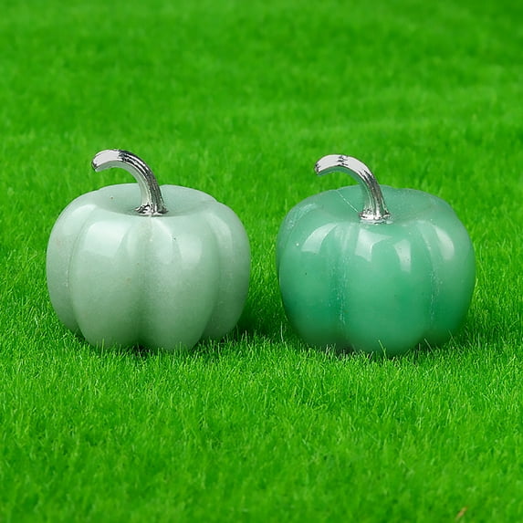 Hmgxay Hand Made Miniature Pumpkin, Natural Crystal Stone Decorative Ornament, Fall-Themed Tabletop Accent, Thanksgiving and Halloween Gift Idea