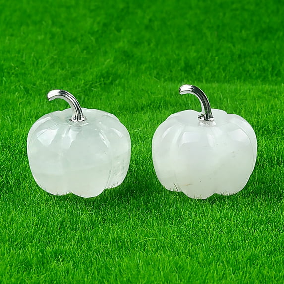 Hmgxay Hand Made Miniature Pumpkin, Natural Crystal Stone Decorative Ornament, Fall-Themed Tabletop Accent, Thanksgiving and Halloween Gift Idea