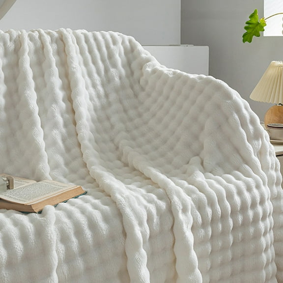 Hmgxay Imitation Down Blanket, Milk Fleece Throw, Cozy Sofa Cuddler, Ultra Soft Polyester Duvet, Warmth and Comfort for Home and Travel(40x60 Inches)