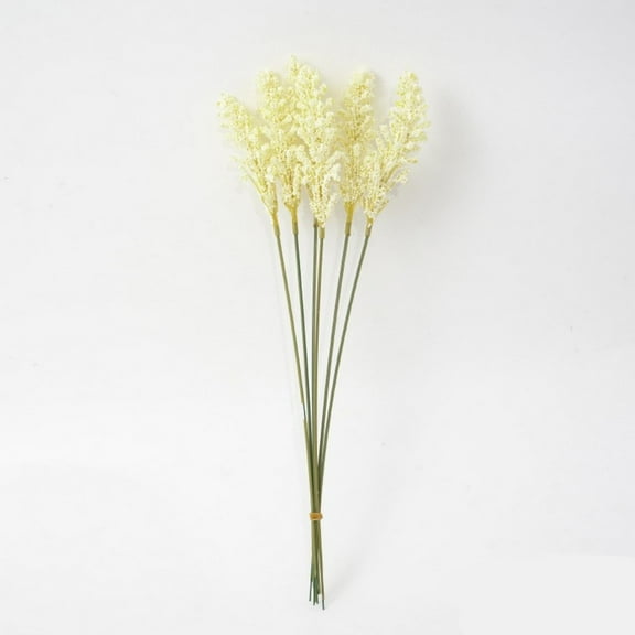 Hmgxay Imitation Rice Ear Bouquet, Faux Handmade Rice Seed Flower Arrangement, Realistic Plastic Rice Ear Decor, Dried Flower Display for Home and Photography(White)
