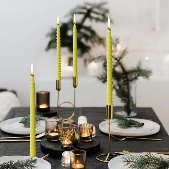 Hmgxay Long Thread Candles, Elegant Taper Candles for Weddings, Stylish Dinner Candles for Party Decoration, Multicolor Decorative Candles Set of Four