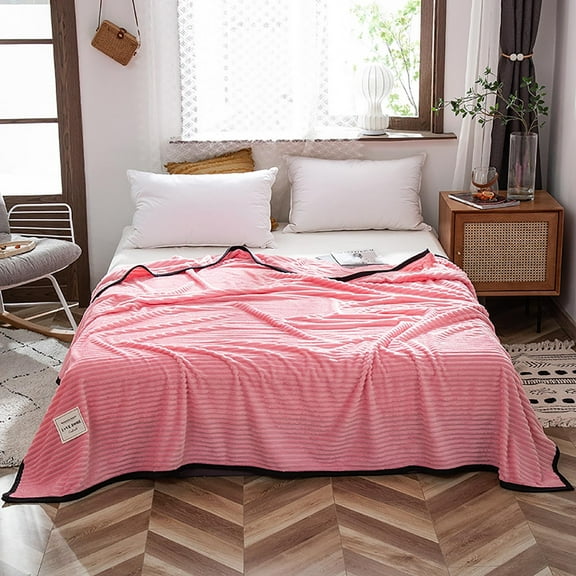 Hmgxay Magic Fleece Contrasting Edge Blanket, Thickened Flannelette Fashion Coverlet, Milk Velvet Warm Nap Blanket, Velvet Color-Blocked Wrapped Blanket(47.2x78.7 Inches)