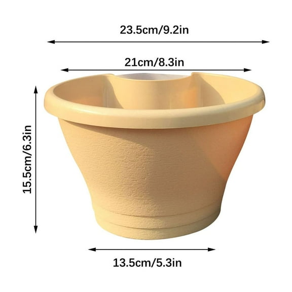 Hmgxay Pipe-type Flower Pot, Vertical Planter for Indoor and Outdoor Use, Wall-mounted Plant Container for Vegetables and Flowers, Eco-friendly Resin Planting Box with Drainage Features(Beige)