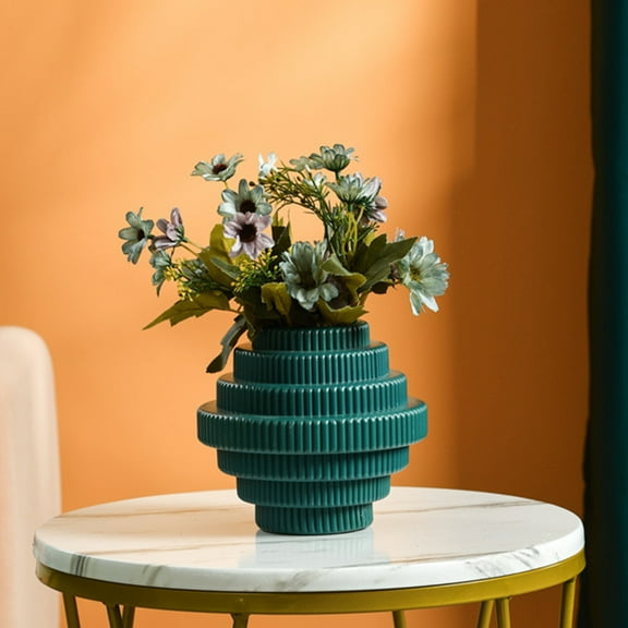 Hmgxay Plastic Glazed Vase, Decorative Flower Pot for Home Decor, Elegant Flower Container for Dried Arrangements, Multifunctional Floral Utensil for Living Spaces(Blue)