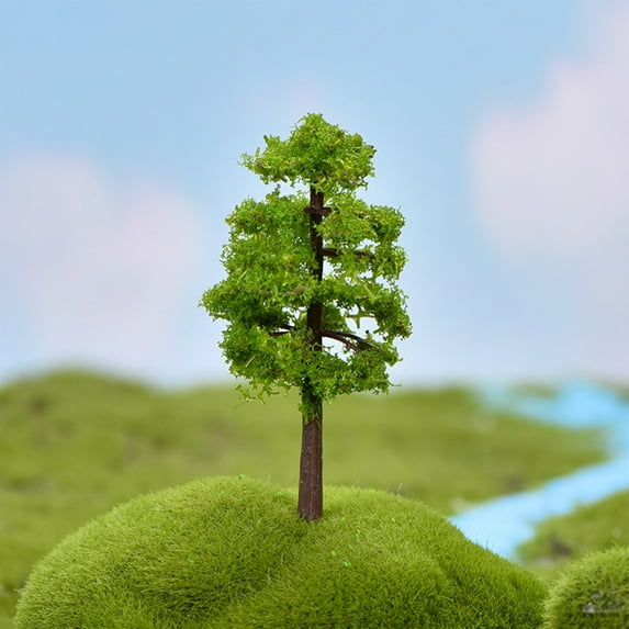 Hmgxay Pointed Green Tree Model, Miniature Plant Model with Multi-layer Design, Decorative Succulent Plant Pot, Lifelike Perspective Greenery for Home and Office