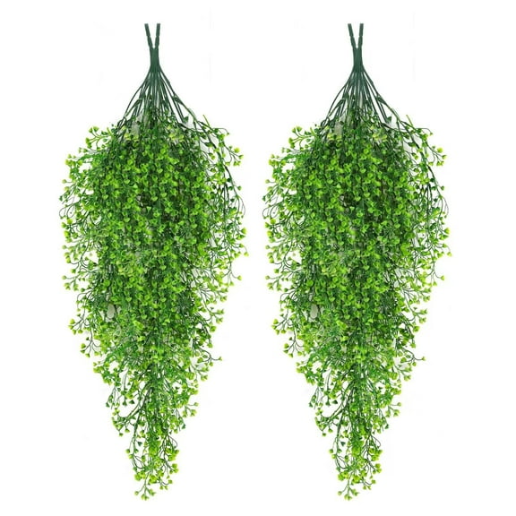 Hmgxay Simulation Green Plant, Artificial Rattan Flower Decoration, Lifelike Potted Plant for Home, No-Care Indoor Greenery Artificial Arrangement(Green)
