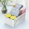 thumbnail image 1 of Hmgxay Small Storage Basket, Versatile Snack Container with Easy Grip Handles, Stackable Organizer for Efficient Space Management, Multifunctional Plastic Storage Bin for Home and Kitchen(White), 1 of 6