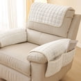thumbnail image 1 of Hmgxay Sofa Armrest Cover, Plush Recliner Armrest Protector with Non-Slip Backing, Soft Flannel Armrest Sleeve for Furniture Protection, Washable Sofa Armrest Pad(White), 1 of 1