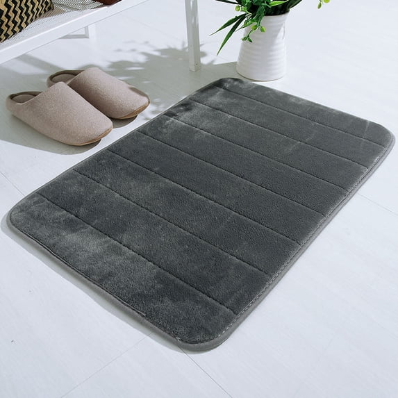 Hmgxay Soft Memory Foam Bath Mat, Plush Bathroom Rug, Absorbent Floor Mat, Non-Slip Shower Rug for Home Decor(20"x32",Gray)