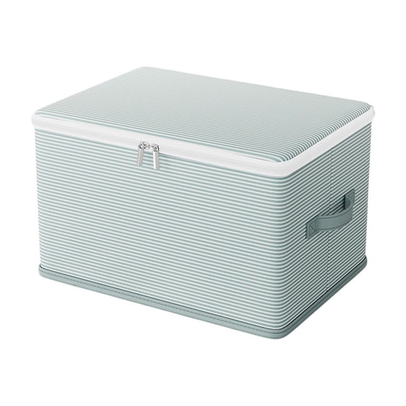 Hmgxay Storage Box, Non-Woven Double Zip Organizer for Clothes, Folding Storage Container with Lid, Versatile Cloth Storage Solution for Home or Dormitory
