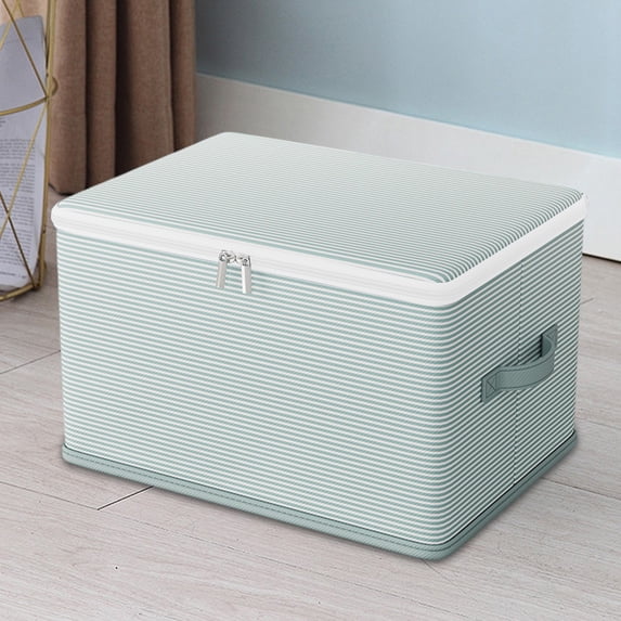 Hmgxay Storage Box, Non-Woven Double Zip Organizer for Clothes, Folding Storage Container with Lid, Versatile Cloth Storage Solution for Home or Dormitory