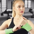 thumbnail image 1 of Hmgxay Sweatband Wrist Guard, Adjustable Sports Wrist Support with Absorbent Fabric, Breathable Wristband for Volleyball Badminton Tennis Basketball(Green), 1 of 6