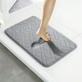 thumbnail image 1 of Hmgxay Thickened Memory Foam Coral Fleece Bath Mat, Super Absorbent Kitchen Rug, Non-slip Bathroom Floor Mat, Soft Comfortable Foot Support(15.7x23.6 Inches), 1 of 6