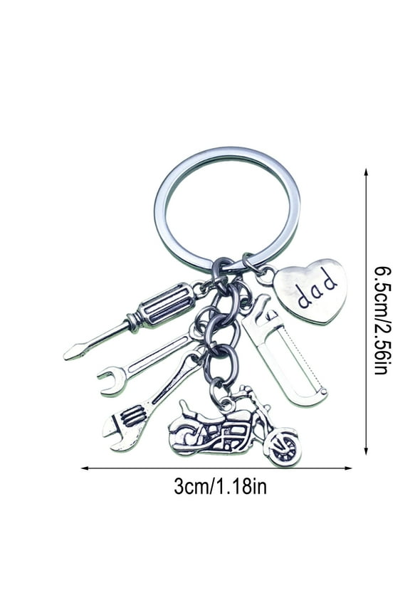 Tool Keychain, Multi-Functional Key Tool Pendant with Mini Accessories, Versatile DIY Tool Ring for Garage or Workshop, Perfect Gift for Dads and DIY Enthusiasts