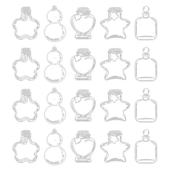 Hmgxay Transparent Sticker Pack, Dried Flower Decoration Sticker for Glass Bottles, Adhesive Transparent Bookmark Stickers, Easy-to-Use Collage Stickers for Crafting