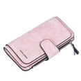 thumbnail image 1 of Hmgxay Women's Frosted Wallet, Women's Leather Long Wallet, Women's Card Photo Zip Purse, Women's Blocking Coin Purse, 1 of 5