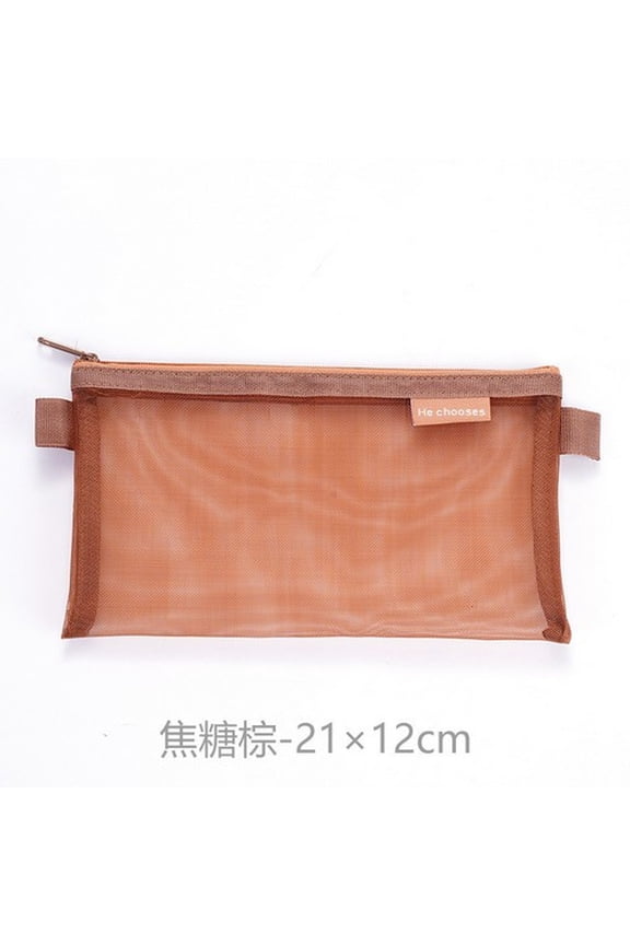 Zipper Pouch, Blank Canvas Zipper Pouch for DIY Projects, Canvas Makeup Bag, Multi-Purpose Cosmetic Organizer, Versatile Travel Storage Case(Brown)