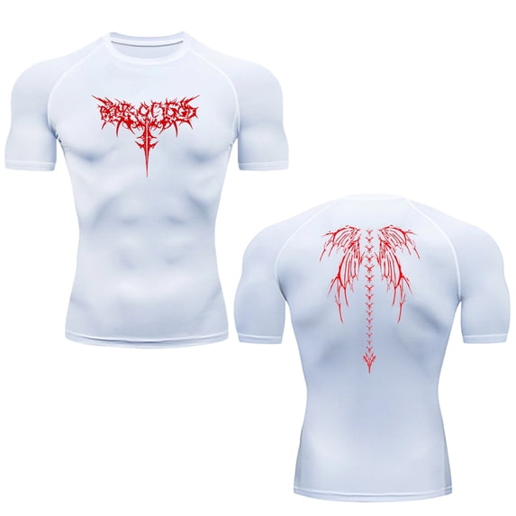 Hmhnsya Men's Compression T-Shirts, Original Graphic Design, Quick-Drying Fitness Apparel, Available in Short Sleeve Styles