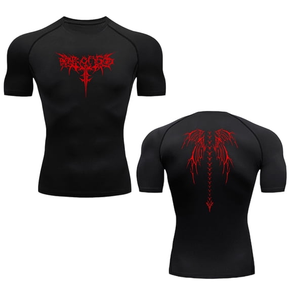 Hmhnsya Men's Compression T-Shirts, Original Graphic Design, Quick-Drying Fitness Apparel, Available in Short Sleeve Styles