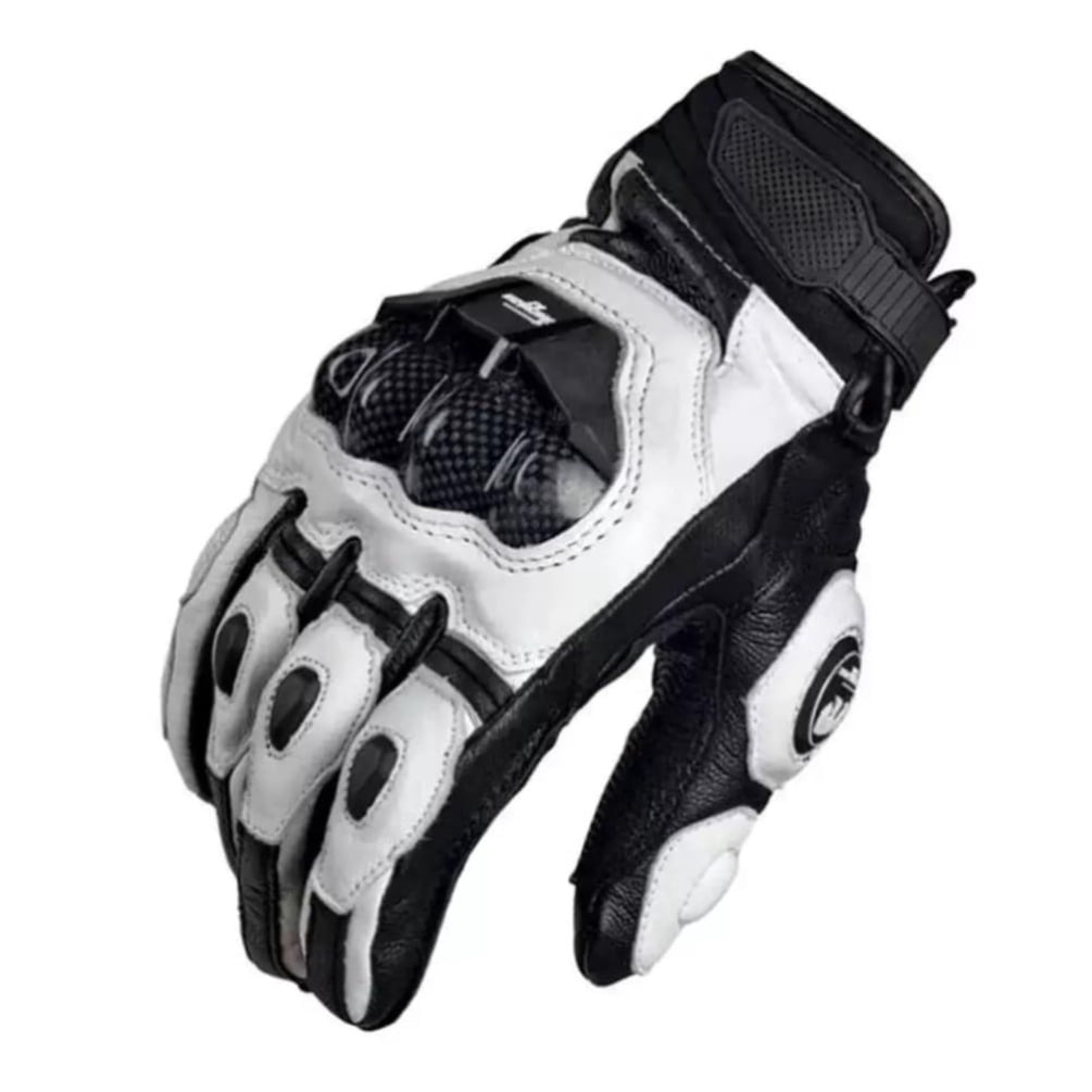 Hmhnsya Men's Genuine Leather Motorcycle Riding Gloves High Quality Protective Racing Gear