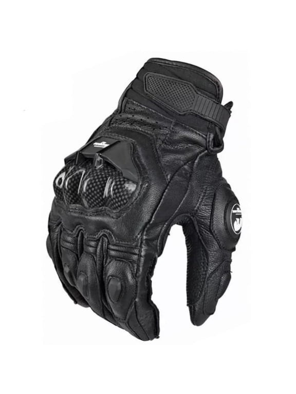 Men's Genuine Leather Motorcycle Riding Gloves High Quality Protective Racing Gear