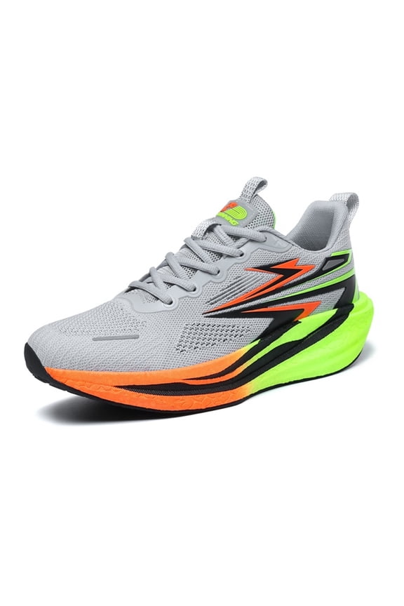 Men’s Running Shoes, Breathable Mesh Lightweight Athletic Sneakers with Cushioned Midsole, Road Running Training Casual Sneakers