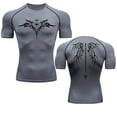 thumbnail image 1 of Hmhnsya Mens Compression Shirt Rash guard Fitness For Men Gym Sports T-Shirt Running Sweatshirt Outdoor Mountaineering Training, 1 of 7