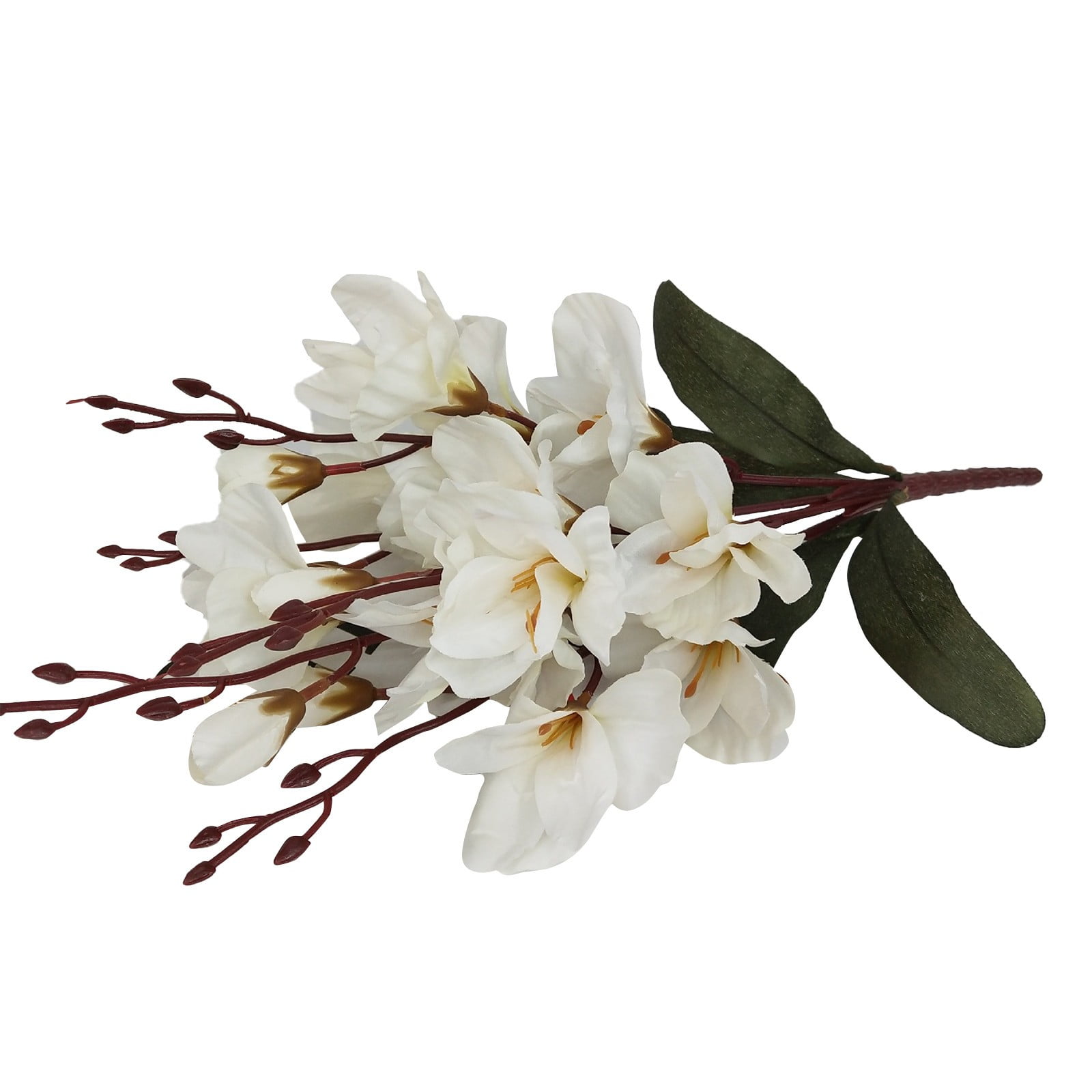 Hmlai Clearance Artificial Flower White (Qty: 1 * Magnolia Flower), Centerpiece Silk Flowers White Petals with Purple Stamens for Kitchen Decoration Home Decor Office Wedding Artificial Flowers