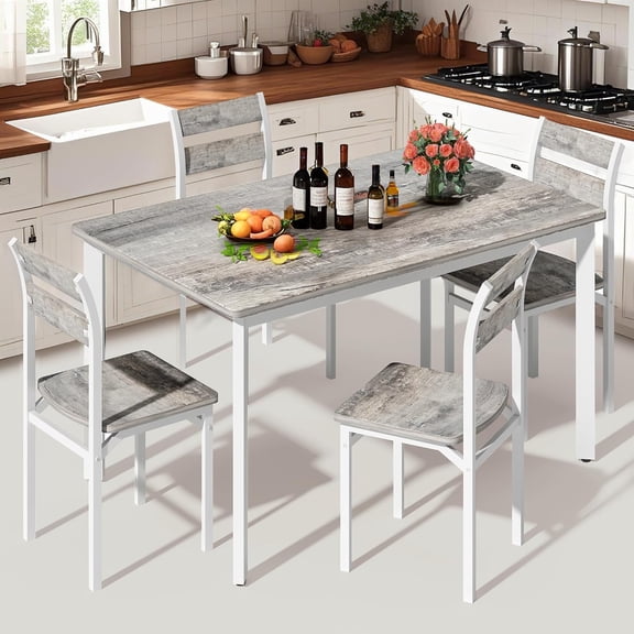 Cvortll 47" Dining Table Set for 4, Classic Kitchen & Dining Room Set for Small Spaces and Apartments, Compact Table with 4 Chairs