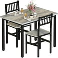 thumbnail image 1 of Cvortll Dining Table for 2, Wooden Dinner Table Sets, 3-Piece Industrial Rectangle Dinette Set for Dining Room, Small Space, Grey, 1 of 7